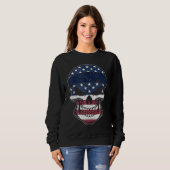 Alaska American Flag Skull  State Flag Alaska Root Trui (Voorkant volledig)