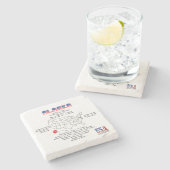 Alaska American staat op een kaart en nuttige info Stenen Onderzetter (Zijkant)