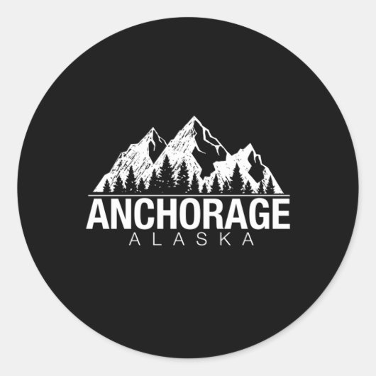 Alaska Anchorage Alaska Ronde Sticker (Voorkant)
