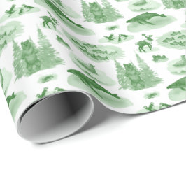 Alaska Animal Toile (Emerald Green) Cadeaupapier
