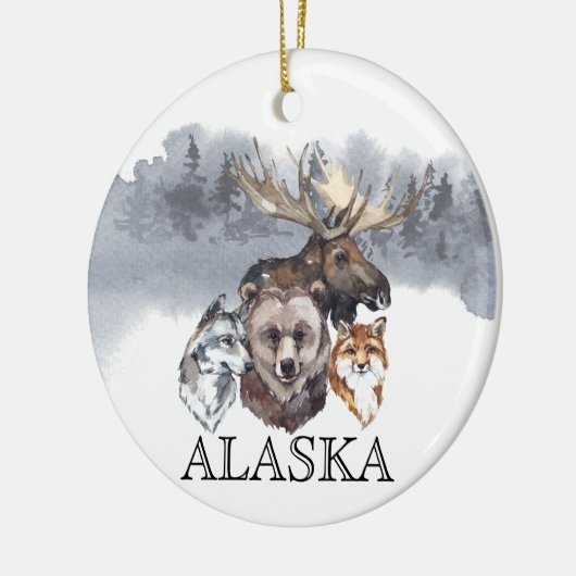 Alaska Animals Beer Wolf Moose Keramisch Ornament (Links)