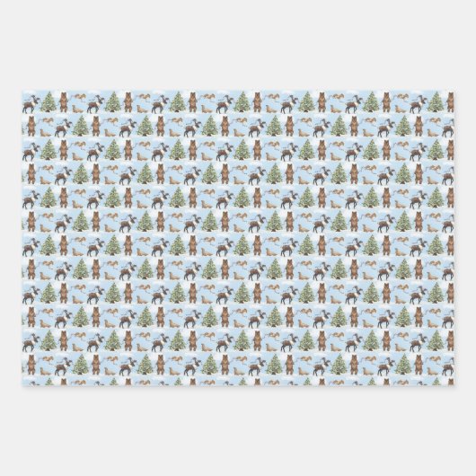 Alaska Animals Holiday Wrapping Paper (Voorkant)