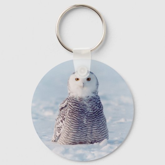 Alaska Arctic Winter Snowy Owl Sleutelhanger (Voorkant)