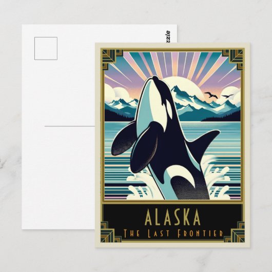 Alaska | Art. Deco Briefkaart (Voorkant / Achterkant)