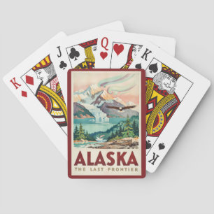 Alaska Aurora Borealis Illustratie Stekelstaart Ar Pokerkaarten