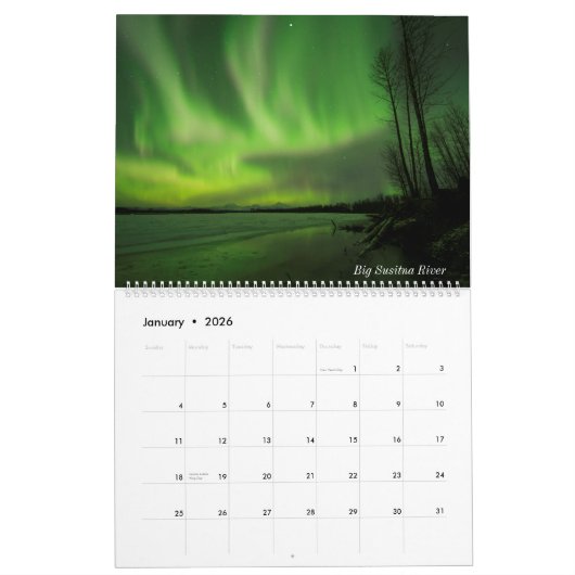 Alaska Aurora Calendar II Kalender (Jan 2026)