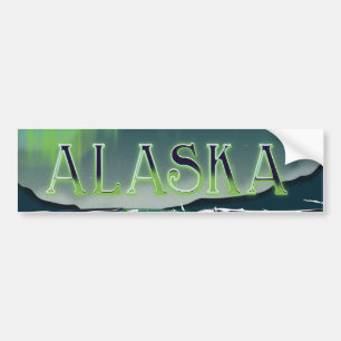 Alaska Aurora vintage reisposter Bumpersticker