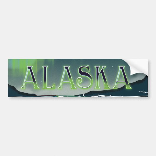 Alaska Aurora vintage reisposter Bumpersticker (Voorkant)
