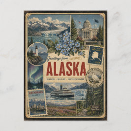 Alaska authentieke vintage stijl ansichtkaart briefkaart