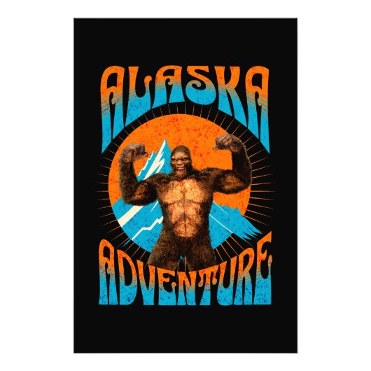 Alaska Avontuur Grappige Sasquatch Foto Afdruk (Voorkant)