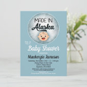Alaska Baby shower Funny Blue Boys Kaart (Staand voorkant)