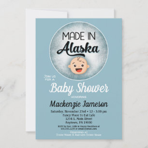 Alaska Baby shower Funny Blue Boys Kaart
