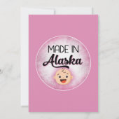 Alaska Baby shower Funny Pink Girls Kaart (Achterkant)