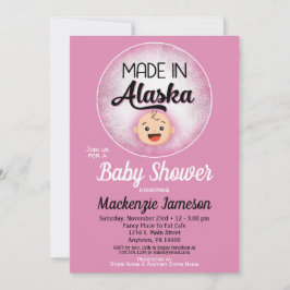 Alaska Baby shower Funny Pink Girls Kaart