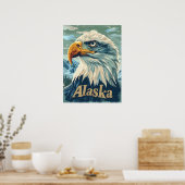 Alaska Bald Eagle Portret Poster (Keuken)