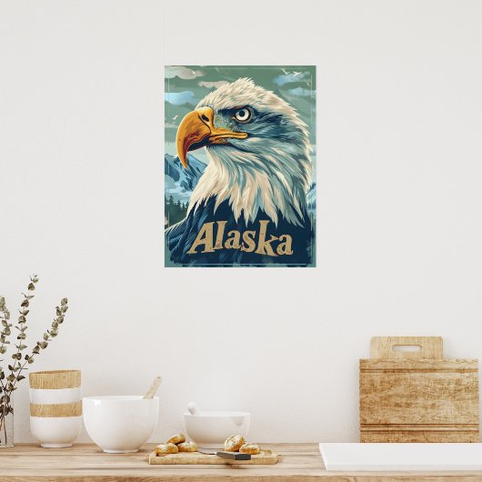Alaska Bald Eagle Portret Poster (Keuken)