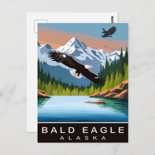 Alaska, Bald Eagle, Reizen Briefkaart (Voorkant / Achterkant)