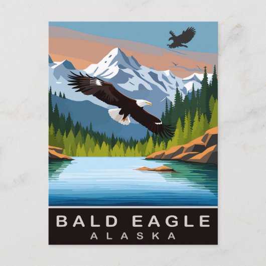 Alaska, Bald Eagle, Reizen Briefkaart (Voorkant)