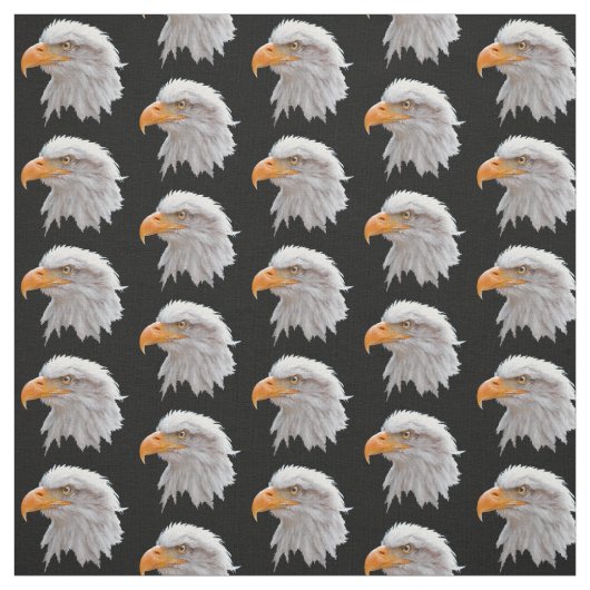 Alaska Bald Eagle Stof (zwart) (Swatch)
