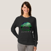 Alaska Bear with Aurora Borealis  Alaskan Tourist  T-shirt (Voorkant volledig)