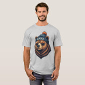 Alaska Bear with Beanie  T-shirt (Voorkant volledig)