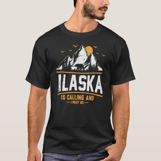 Alaska belt en ik moet avonturiers gaan kamperen t-shirt (Voorkant)