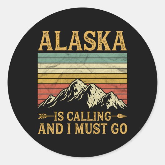 Alaska belt en ik moet gaan ronde sticker (Voorkant)