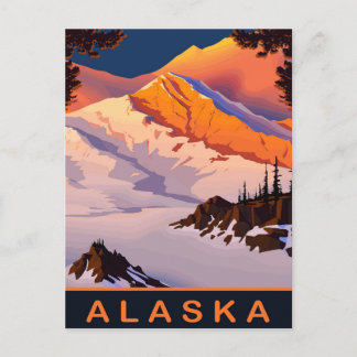 Alaska, Bergen Bedekt met Sneeuw, Reizen Briefkaart