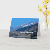 Alaska Bergen Oceaan Schilderachtig foto Verjaarda Kaart (Gele Bloem)