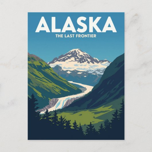 Alaska Berglandschap Briefkaart (Voorkant)