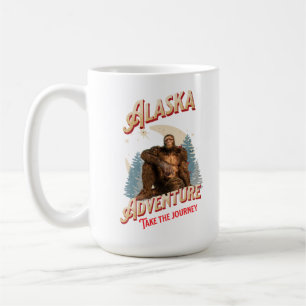 Alaska Bigfoot Avontuur Retro Wildernis Kunst Koffiemok