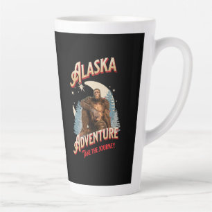 Alaska Bigfoot Avontuur Retro Wildernis Kunst Latte Mok