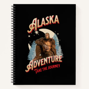 Alaska Bigfoot Avontuur Retro Wildernis Kunst Notitieboek