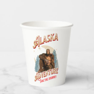 Alaska Bigfoot Avontuur Retro Wildernis Kunst Papieren Bekers