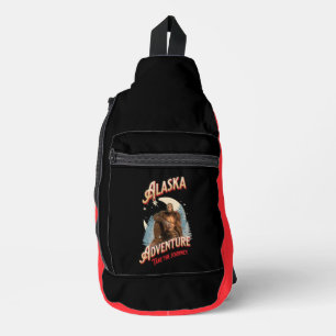 Alaska Bigfoot Avontuur Retro Wildernis Kunst Sling Bag