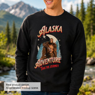Alaska Bigfoot Avontuur Retro Wildernis Kunst Trui