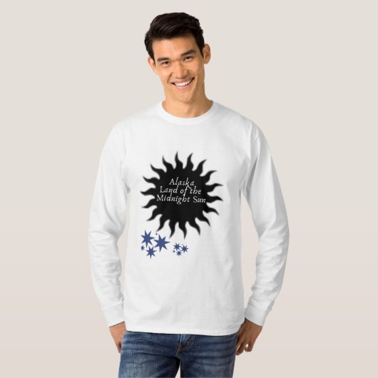 Alaska Black Midnight Sun Art T-shirt (Voorkant volledig)