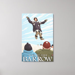 Alaska Blanket Toss - Barrow, Alaska Canvas Afdruk