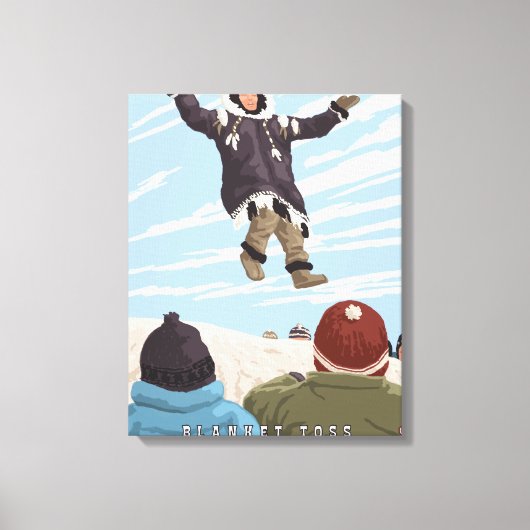 Alaska Blanket Toss - Barrow, Alaska Canvas Afdruk (Voorkant)