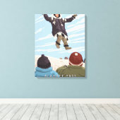 Alaska Blanket Toss - Barrow, Alaska Canvas Afdruk (Insitu (Houten vloer))