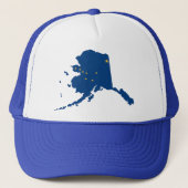 Alaska Blue Snap Back Mesh Trucker Hat Pet (Voorkant)
