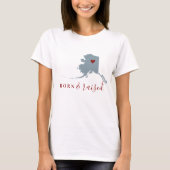 Alaska Born en Raised | State-kaart bewerkbare kle T-shirt (Voorkant)