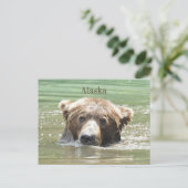 Alaska Briefkaart van grizzly beer (Staand voorkant)
