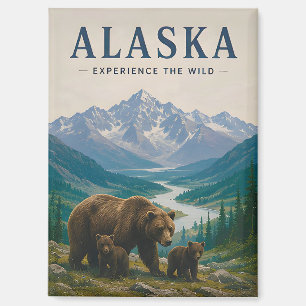 🐻 Alaska Bruine Beer Berg Wilderness 🏔️ Magneet