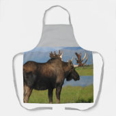 Alaska Bull Moose Antlers Kleur Ontworpen Schort (Voorkant)