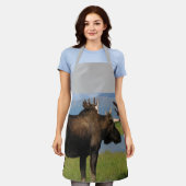 Alaska Bull Moose Antlers Kleur Ontworpen Schort (Gedragen)