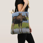 Alaska Bull Moose Antlers Schilderachtig Fotoontwe Tote Bag (Dichtbij)