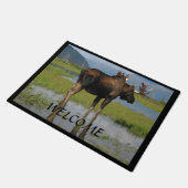 Alaska Bull Moose met Rack Horns Welkom Deurmat (Schuin)