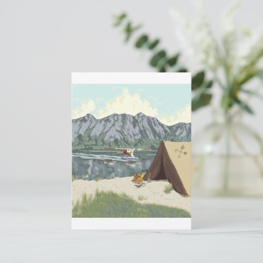 Alaska Bush-vliegtuig en visreis Briefkaart (Staand voorkant)