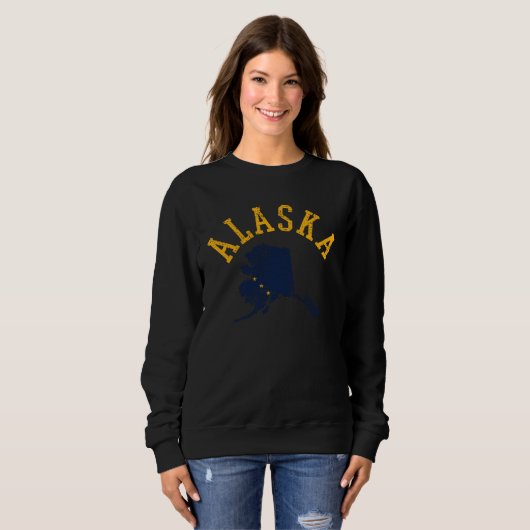 Alaska Card Flag Vintage Retro Trui (Voorkant volledig)